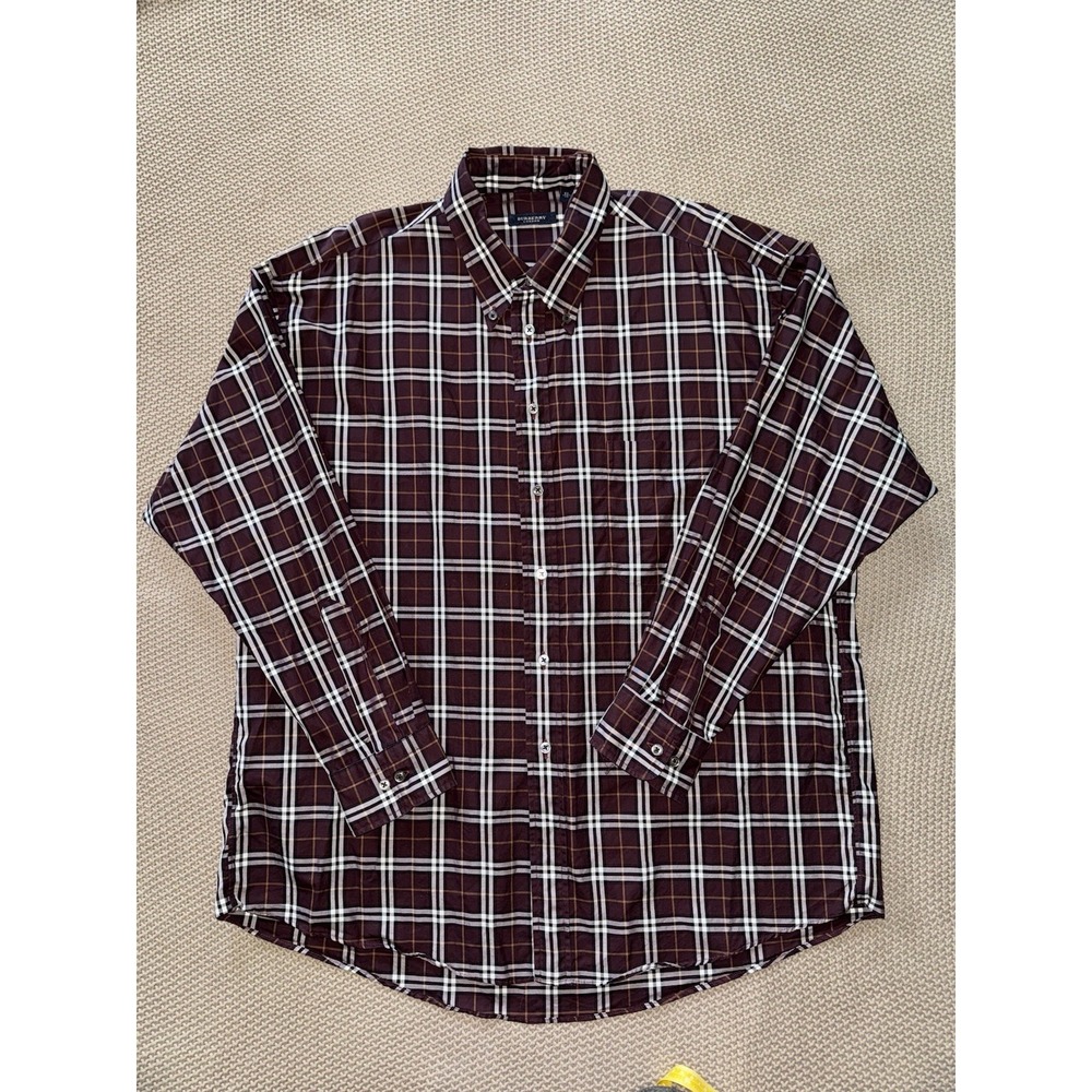 BURBERRY London Mens Button Shirt Long Sleeve Made In The USA Size XL